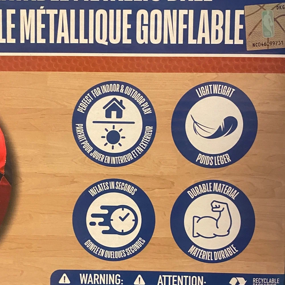 NBA 24-Inch Inflatable Ball with Raptor logo - Picture 3 of 4